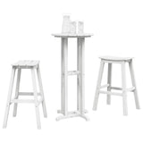 vidaXL Garden Bar Set 3 Pieces White HDPE