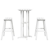 vidaXL Garden Bar Set 3 Pieces White HDPE