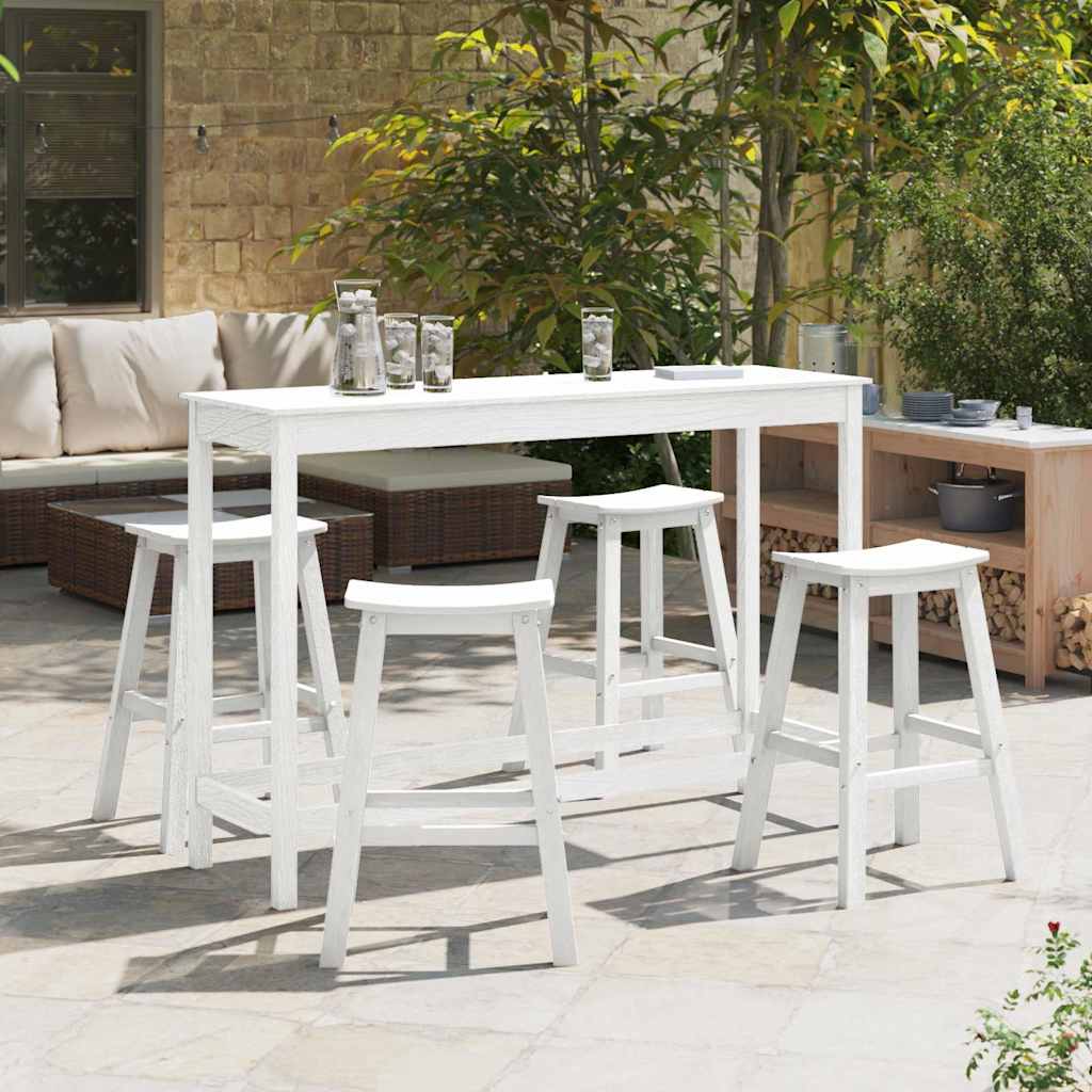 vidaXL Garden Bar Set 3 Pieces White HDPE