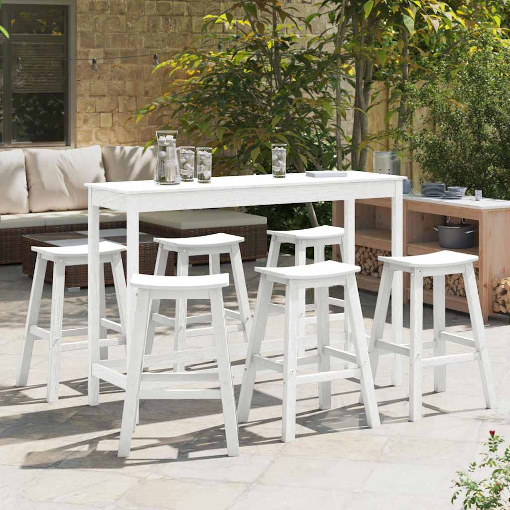 vidaXL Garden Bar Set 3 Pieces White HDPE