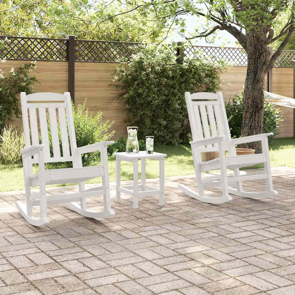 vidaXL Rocking Chair 2 pcs White 92 x 70 x 108 cm Polyethylene