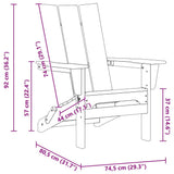 vidaXL Garden Chair 2 pcs White 80.5 x 74.5 x 92 cm Polyethylene