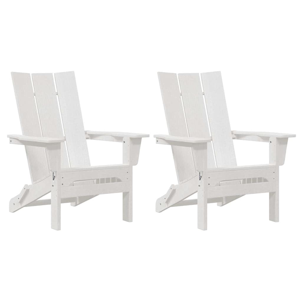 vidaXL Garden Chair 2 pcs White 80.5 x 74.5 x 92 cm Polyethylene