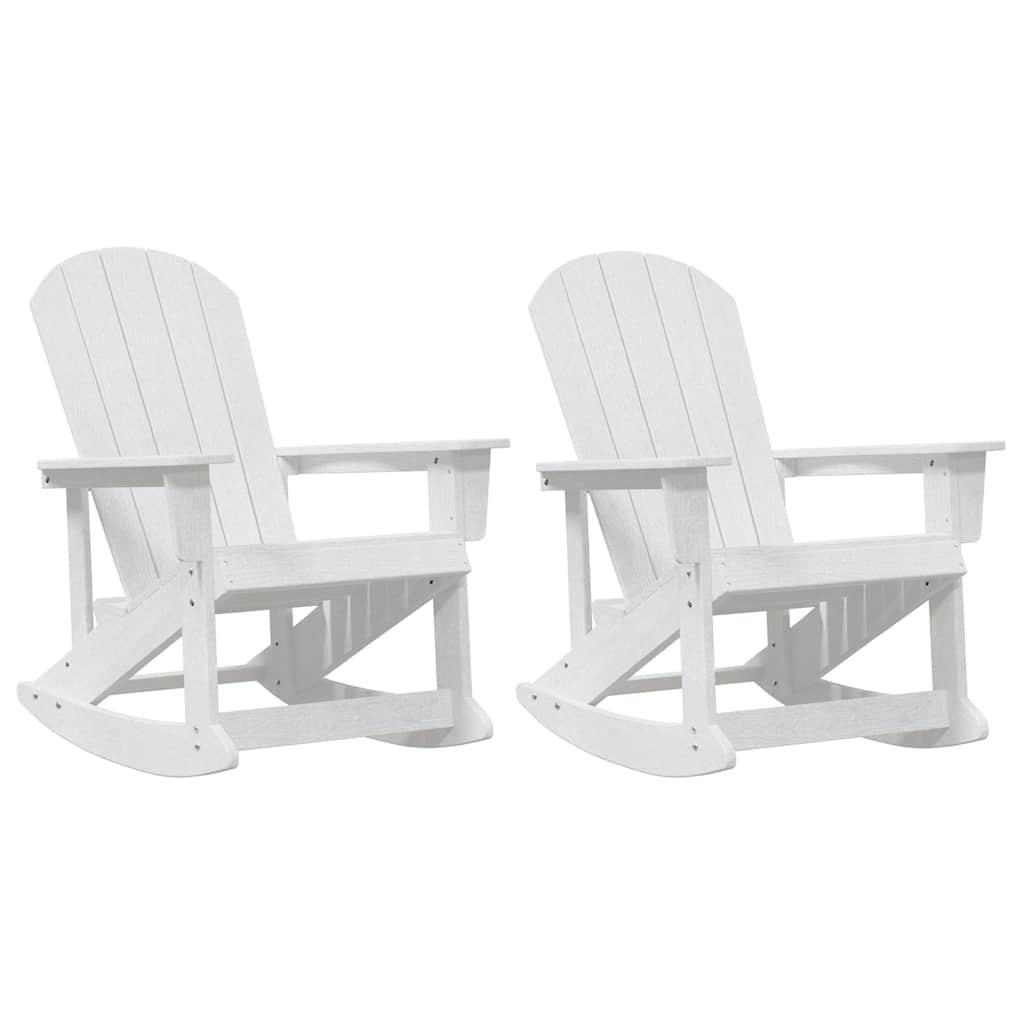 vidaXL Adirondack Schommelstoelen 2 pcs Wit HDPE
