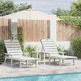 vidaXL Ligstoel 2 pcs Wit 195,5 x 53 x 98,5 cm Polyetheen
