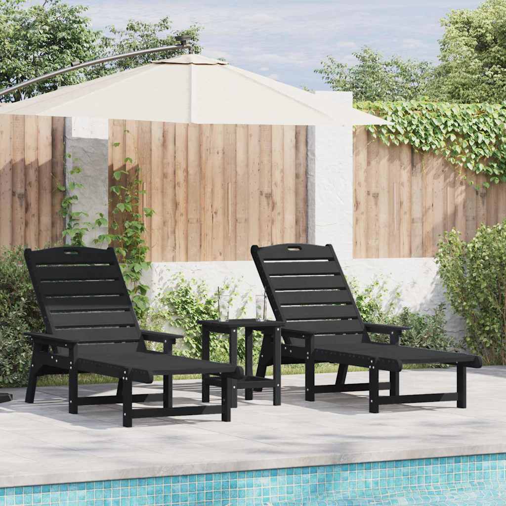 vidaXL Ligstoel 2 pcs Wit 195,5 x 53 x 98,5 cm Polyetheen