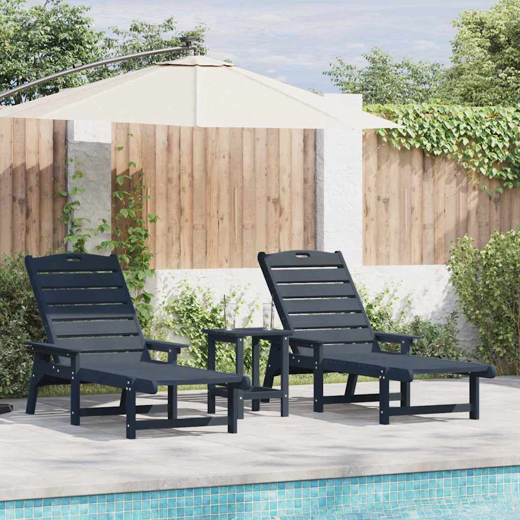 vidaXL Ligstoel 2 pcs Wit 195,5 x 53 x 98,5 cm Polyetheen