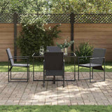 vidaXL Tuin Eettafel Set 5 pcs Zwart Staal