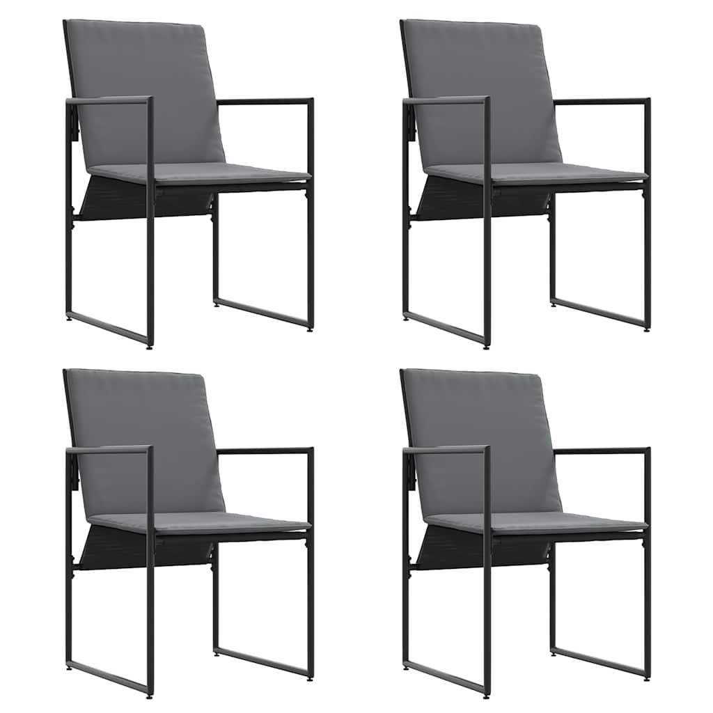 vidaXL Tuin Eettafel Set 5 pcs Zwart Staal