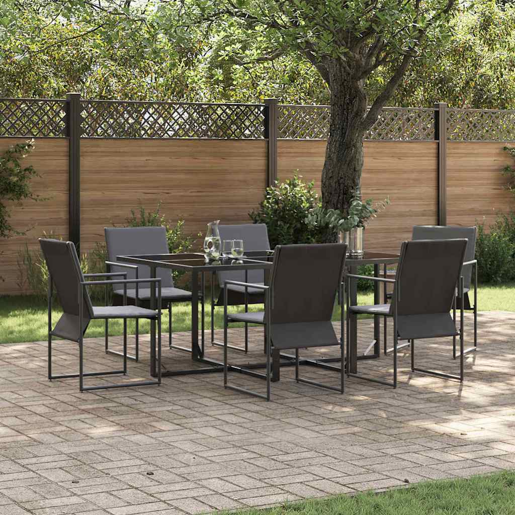 vidaXL Tuin Eettafel Set 5 pcs Zwart Staal