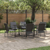 vidaXL Tuin Eettafel Set 5 pcs Zwart Staal