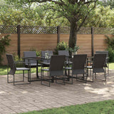 vidaXL Tuin Eettafel Set 5 pcs Zwart Staal