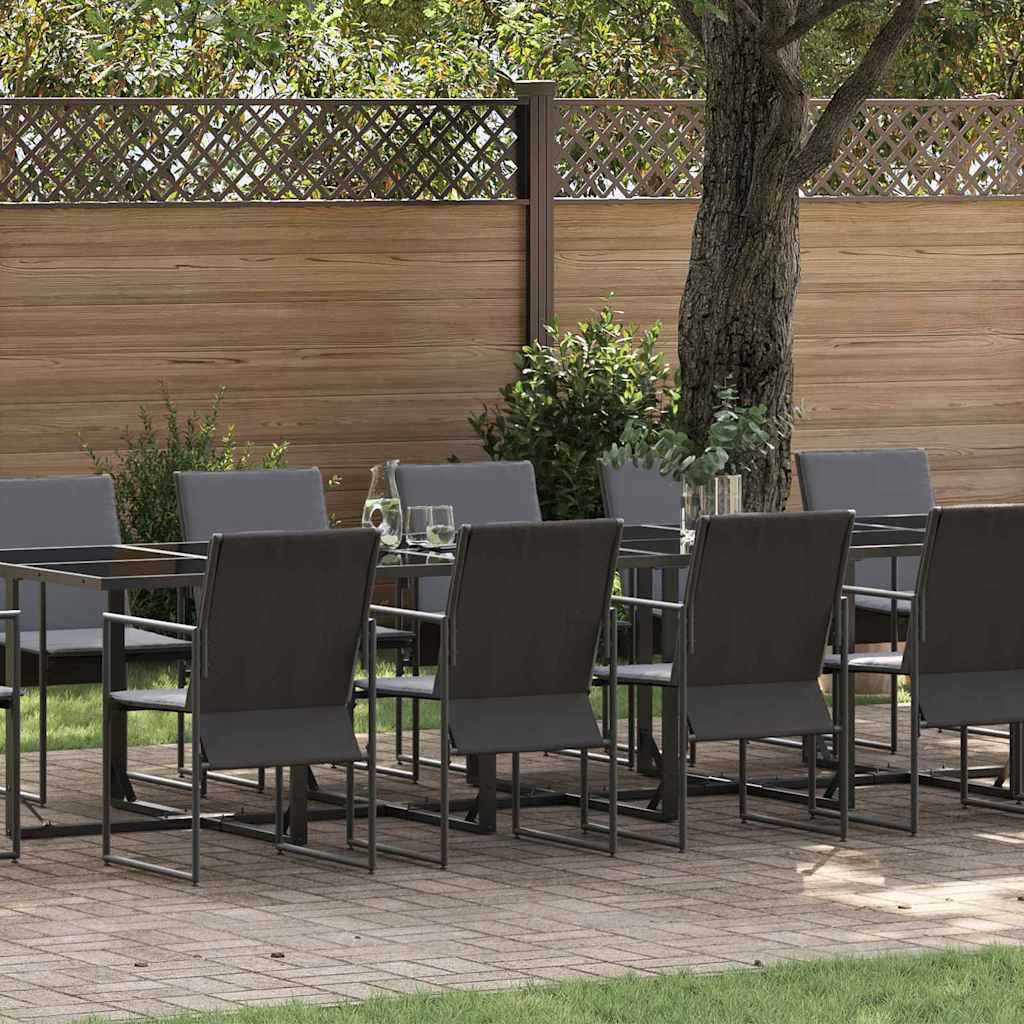 vidaXL Tuin Eettafel Set 5 pcs Zwart Staal
