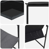 vidaXL Garden Dining Set 9 pcs Black Steel