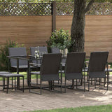 vidaXL Garden Dining Set 9 pcs Black Steel