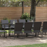 vidaXL Garden Dining Set 9 pcs Black Steel