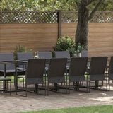 vidaXL Garden Dining Set 9 pcs Black Steel