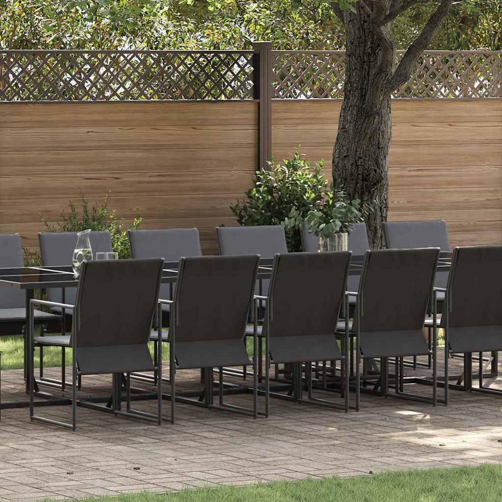 vidaXL Garden Dining Set 9 pcs Black Steel