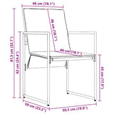 vidaXL Tuin Eettafel Set 9 pcs Zwart Staal