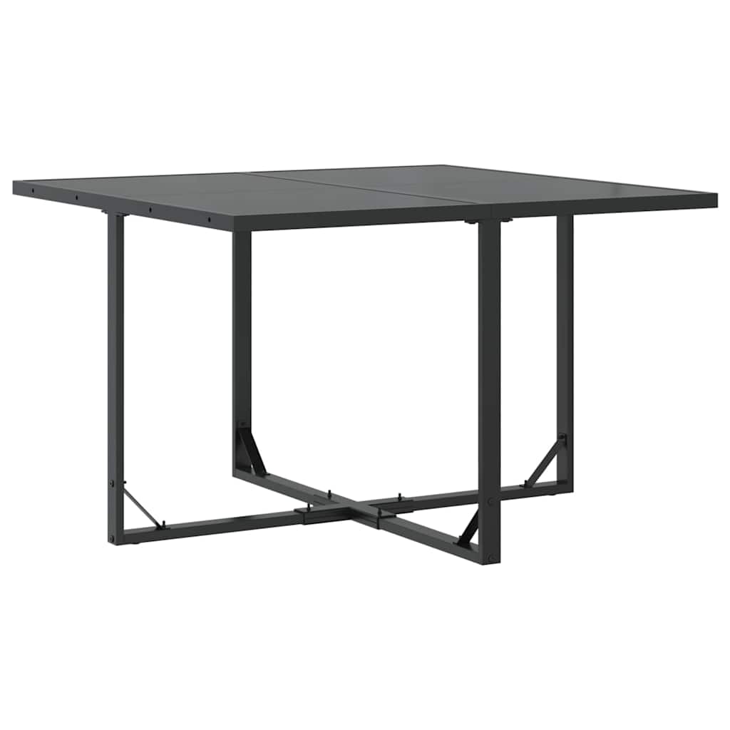 vidaXL Tuin Eettafel Set 9 pcs Zwart Staal