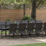 vidaXL Tuin Eettafel Set 9 pcs Zwart Staal