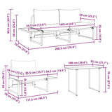 vidaXL Garden Dining Set 3 pcs Anthracite Steel