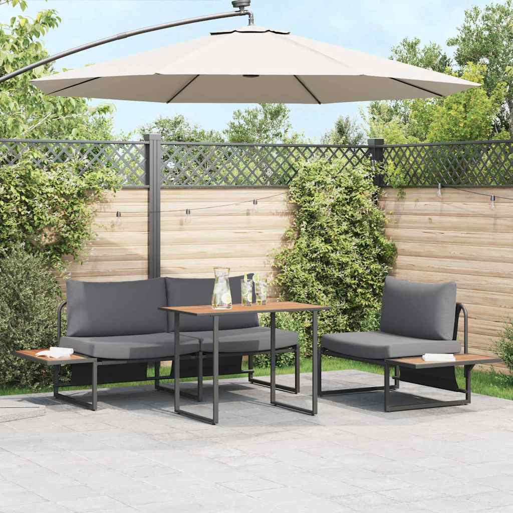 vidaXL Garden Dining Set 3 pcs Anthracite Steel