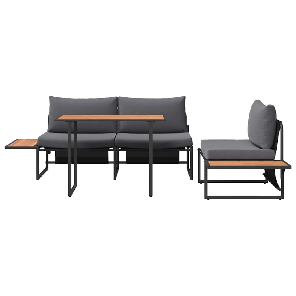 vidaXL Garden Dining Set 3 pcs Anthracite Steel