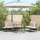 vidaXL Garden Dining Set 3 pcs Anthracite Steel