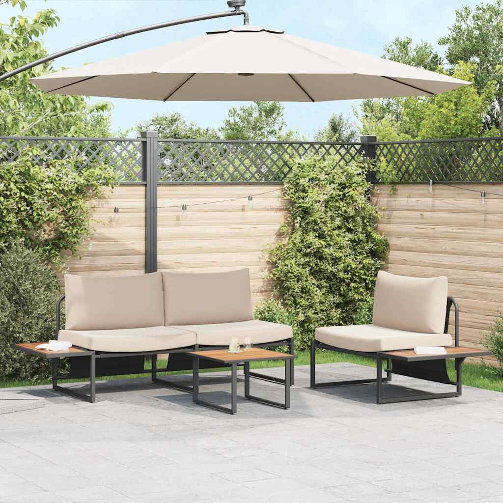 vidaXL Garden Dining Set 3 pcs Anthracite Steel