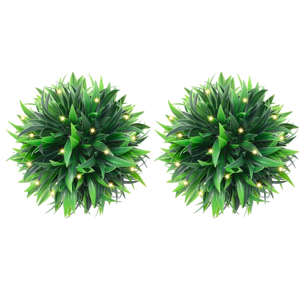 vidaXL Artificial Boxwood Balls with LED Lights 4 pcs 15 cm Green