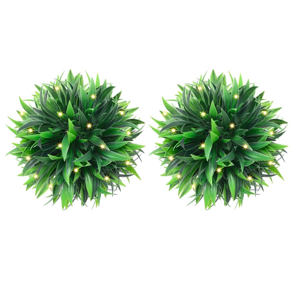 vidaXL Artificial Boxwood Balls with LED Lights 4 pcs 15 cm Green