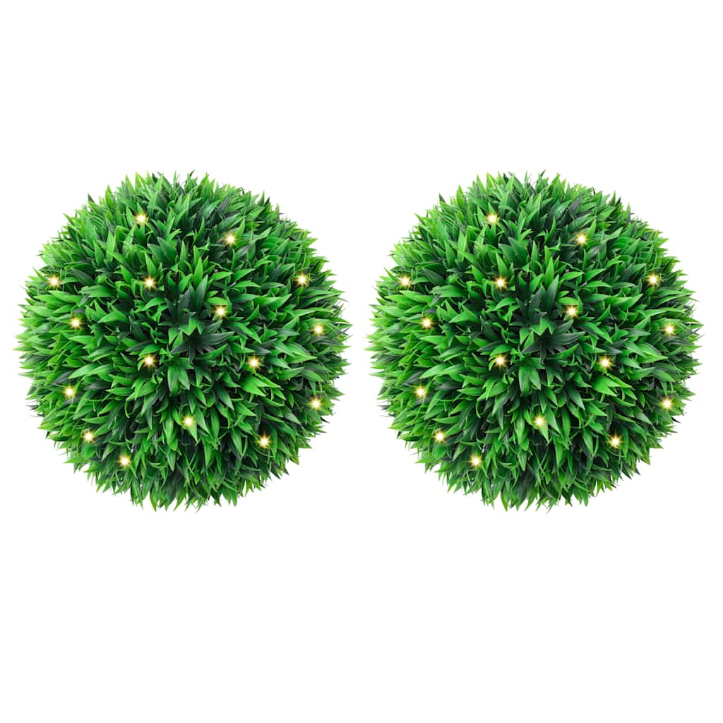 vidaXL Artificial Boxwood Balls with LED Lights 4 pcs 15 cm Green