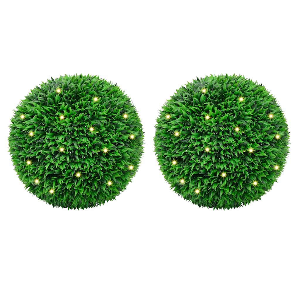 vidaXL Artificial Boxwood Balls with LED Lights 4 pcs 15 cm Green
