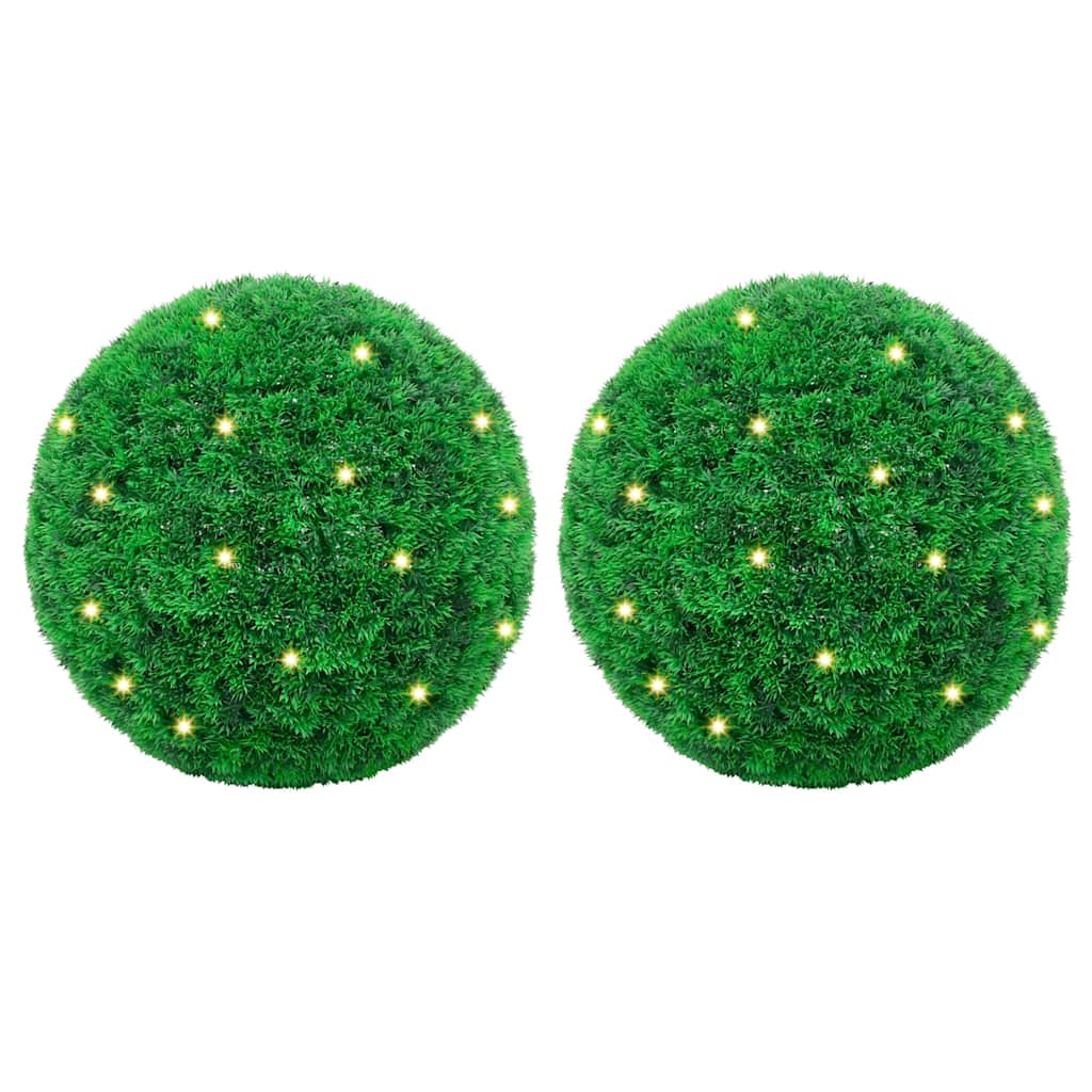 vidaXL Kunstbuxusballen met LED-verlichting 4 st 12 cm groen