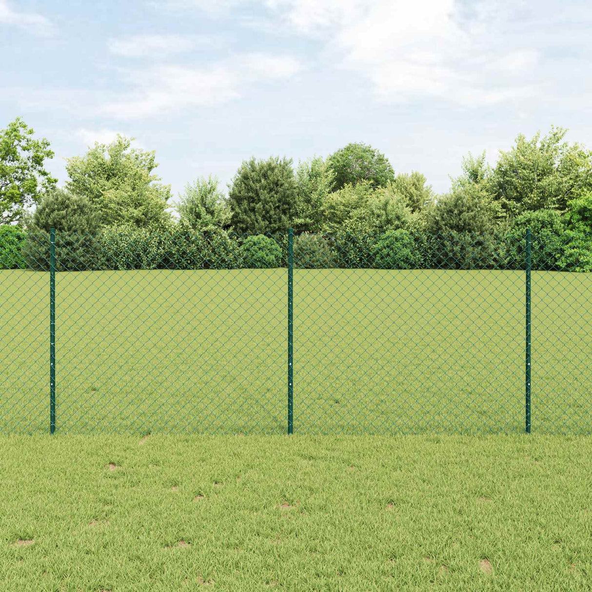 vidaXL Fence with Post Green