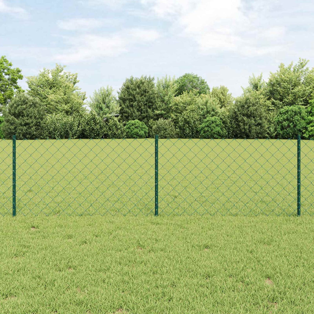 vidaXL Fence with Post Green