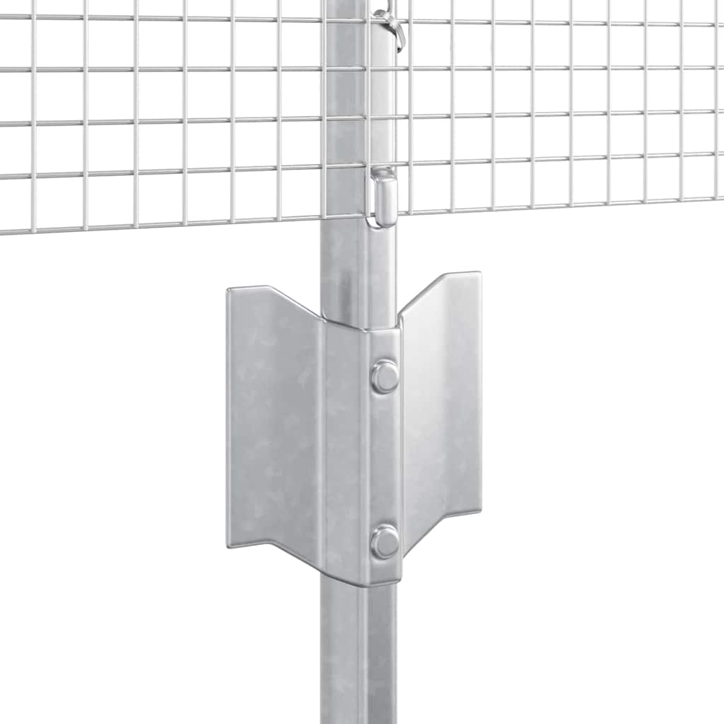 vidaXL Hek met Paal Zilverkleurig