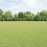 vidaXL Fence with Post Silver-coloured