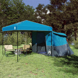 vidaXL Kampeertent Set met dak met opslag 2 pcs Blauw Tafetta en Stoff