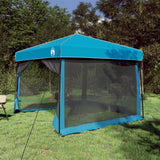 vidaXL Kampeertent Set met dak met opslag 2 pcs Blauw Tafetta en Stoff