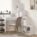 vidaXL Hoekbureau met plank Wit 101,5 x 149,5 x 149,5 cm Bewerkt hout