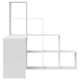 vidaXL Hoekbureau met plank Wit 101,5 x 149,5 x 149,5 cm Bewerkt hout