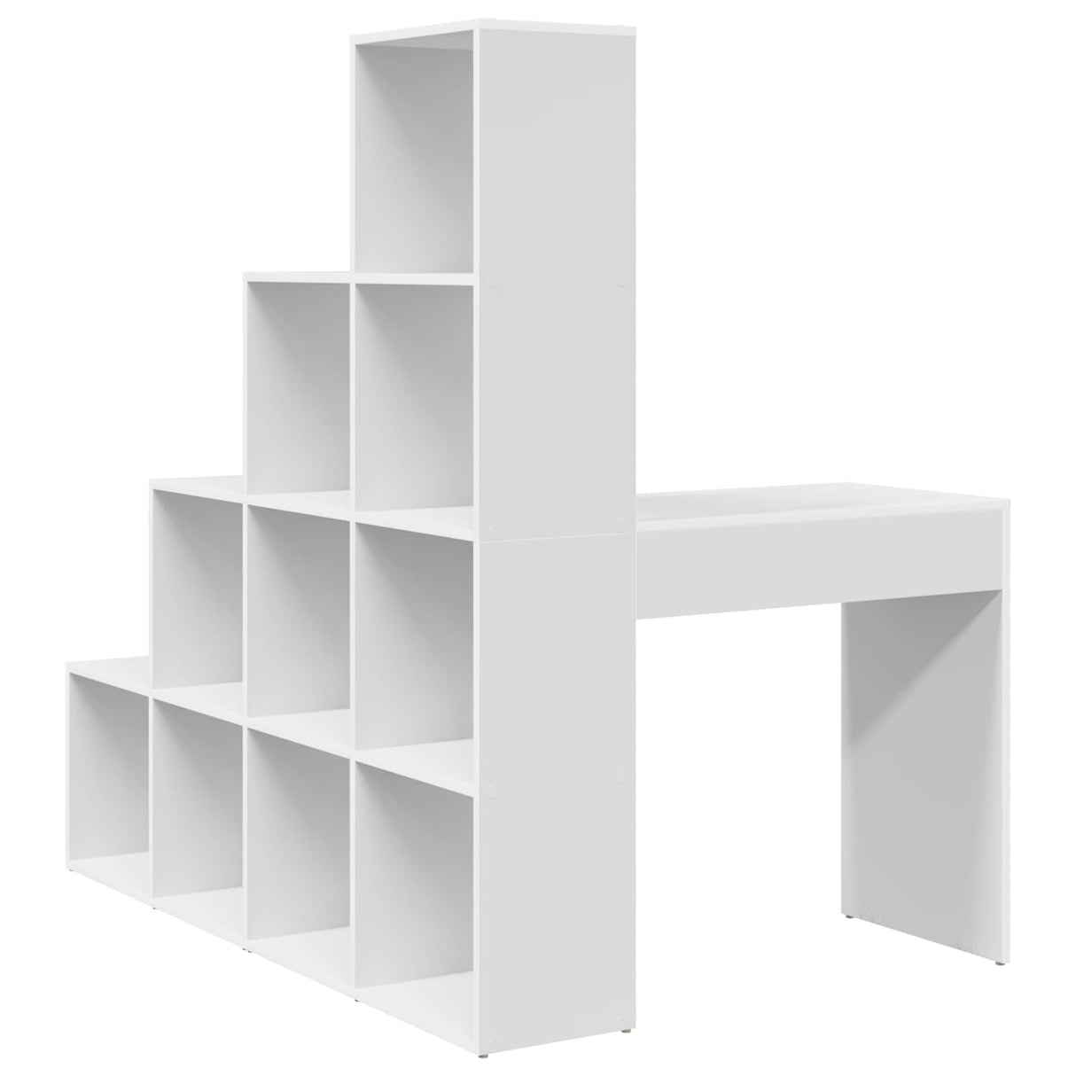 vidaXL Hoekbureau met plank Wit 101,5 x 149,5 x 149,5 cm Bewerkt hout