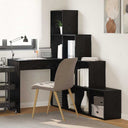 vidaXL Hoekbureau met plank Wit 101,5 x 149,5 x 149,5 cm Bewerkt hout