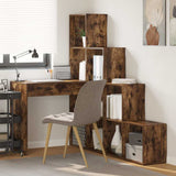 vidaXL Hoekbureau met plank Wit 101,5 x 149,5 x 149,5 cm Bewerkt hout