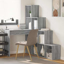 vidaXL Hoekbureau met plank Wit 101,5 x 149,5 x 149,5 cm Bewerkt hout