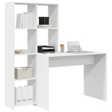 vidaXL Bureau met plank Wit 138,5 x 55 x 143 cm Bewerkt hout