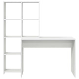 vidaXL Bureau met plank Wit 138,5 x 55 x 143 cm Bewerkt hout