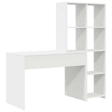vidaXL Bureau met plank Wit 138,5 x 55 x 143 cm Bewerkt hout